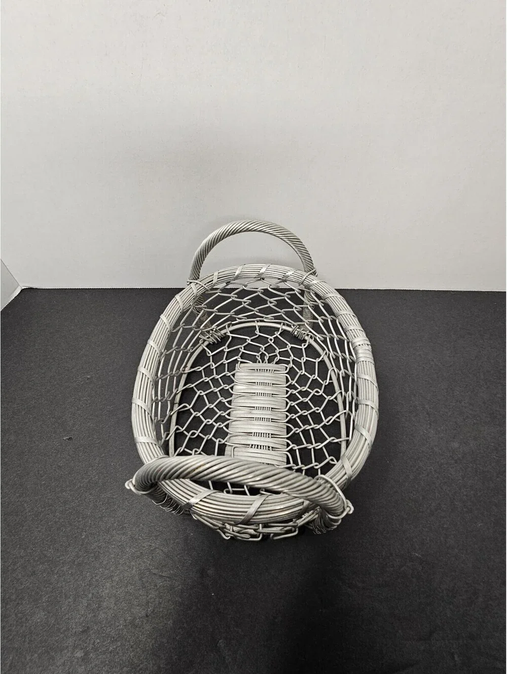 IHI Woven Wire Mesh Basket with Handles Silver Made in India
